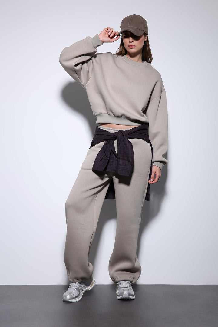 ANT Antioch Açık Vizon Basic Kadın Sweatshirt - Atlantic City