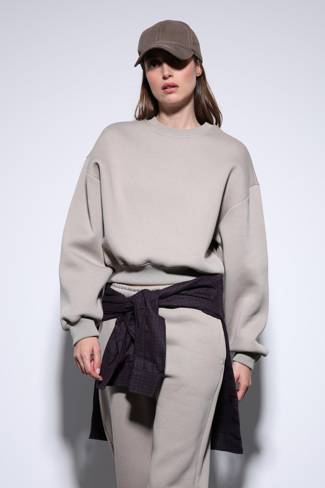 ANT Antioch Açık Vizon Basic Kadın Sweatshirt - Atlantic City