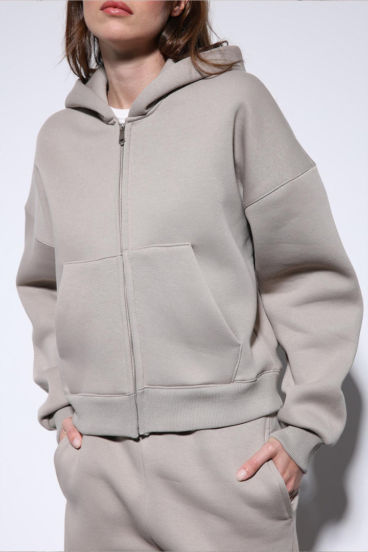 ANT Antioch Open Mink Zippered Hooded Women's Sweatshirt - Los Mochis