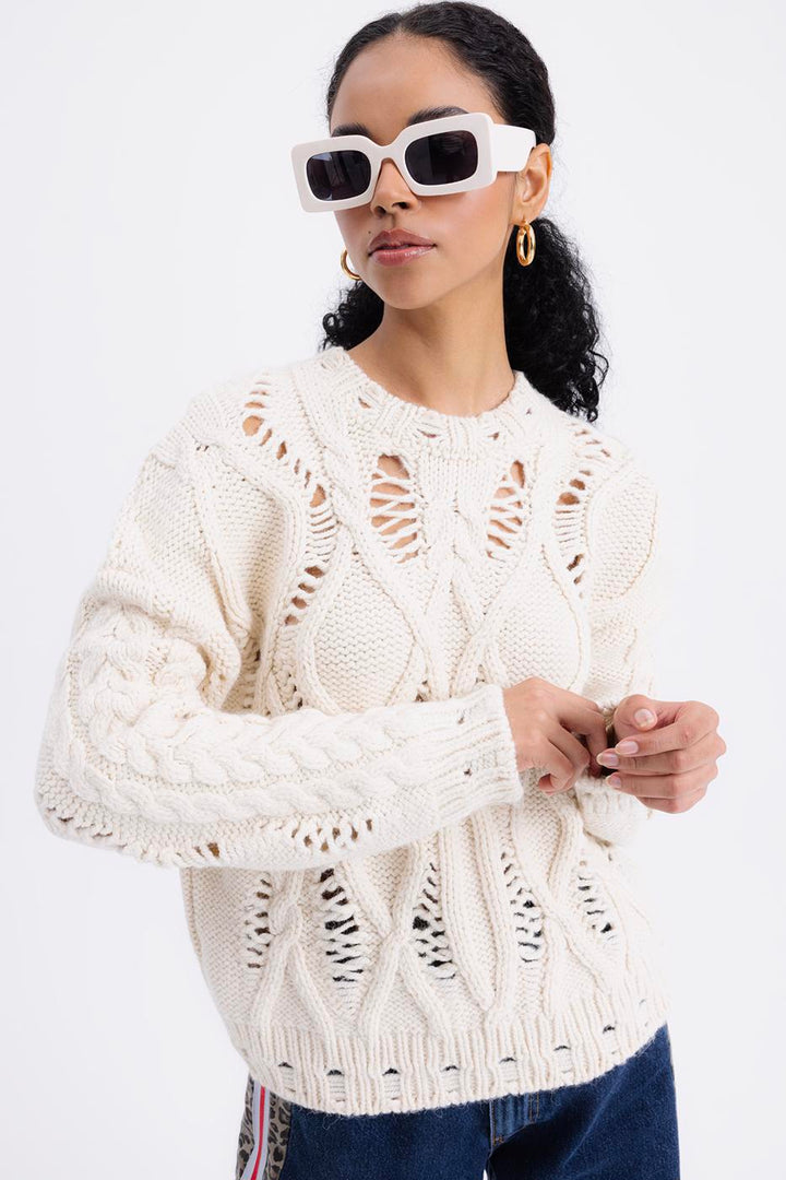 BSL Women Openwork Patterned Sweater - Springfield