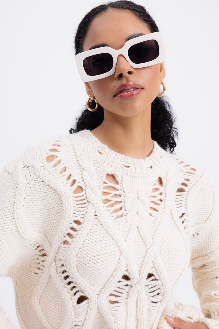 BSL Women Openwork Patterned Sweater - Springfield