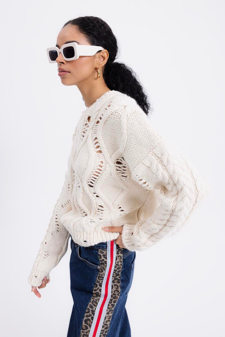 BSL Women Openwork Patterned Sweater - Springfield