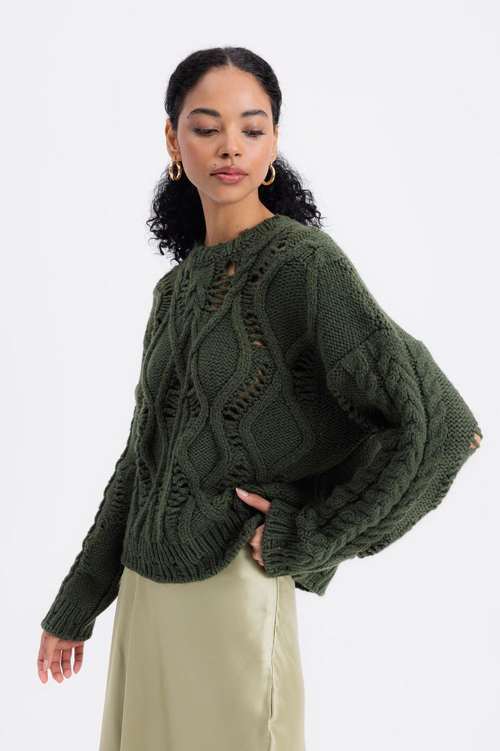 BSL Women Openwork Patterned Sweater - Vaughan