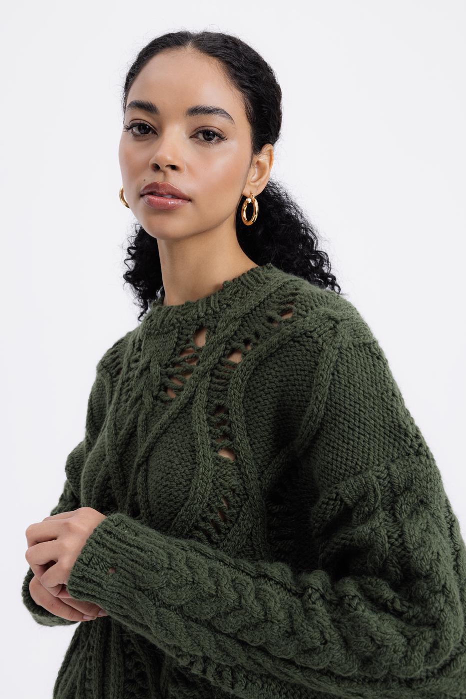 BSL Women Openwork Patterned Sweater - Vaughan