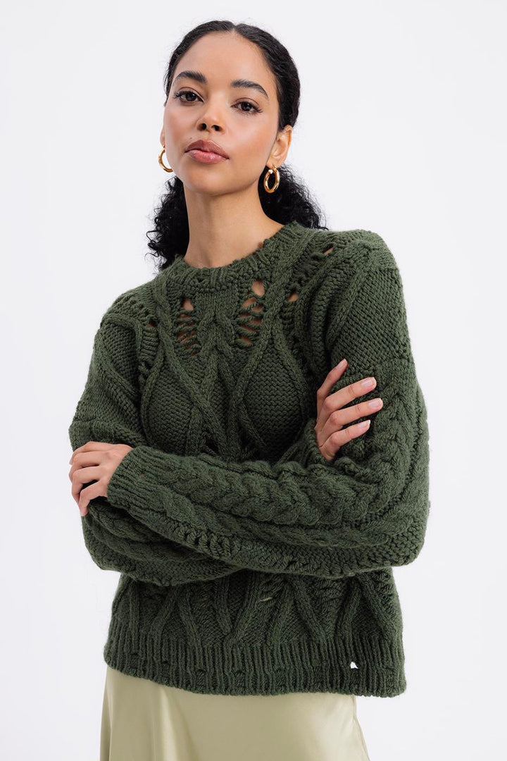 BSL Women Openwork Patterned Sweater - Vaughan