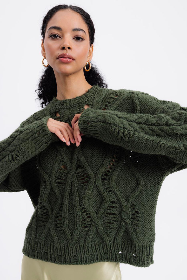BSL Women Openwork Patterned Sweater - Vaughan