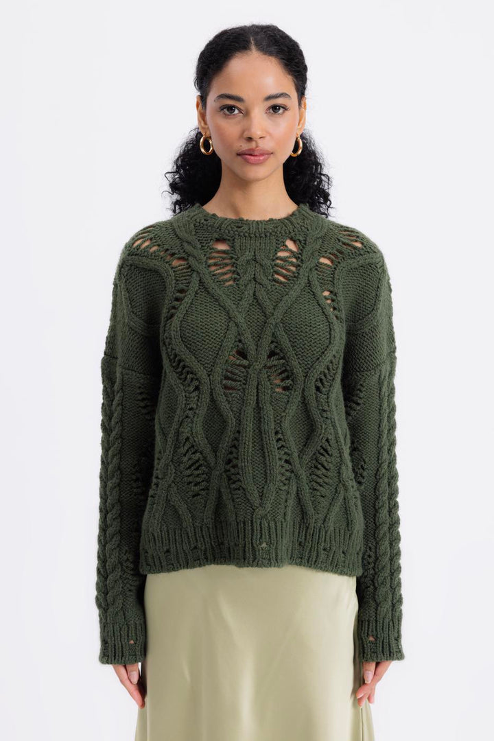 BSL Women Openwork Patterned Sweater - Vaughan