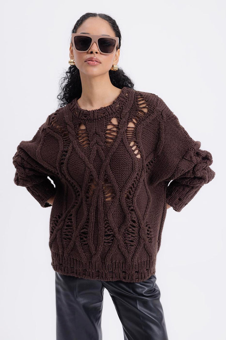 BSL Women Openwork Patterned Sweater - Terneuzen