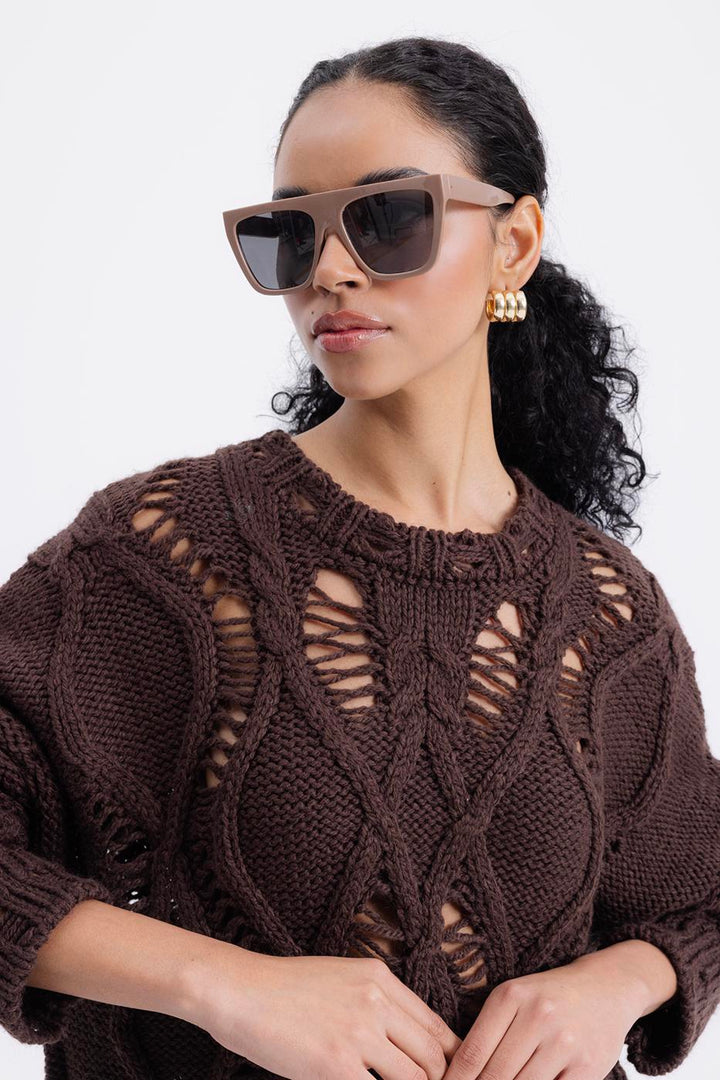BSL Women Openwork Patterned Sweater - Terneuzen