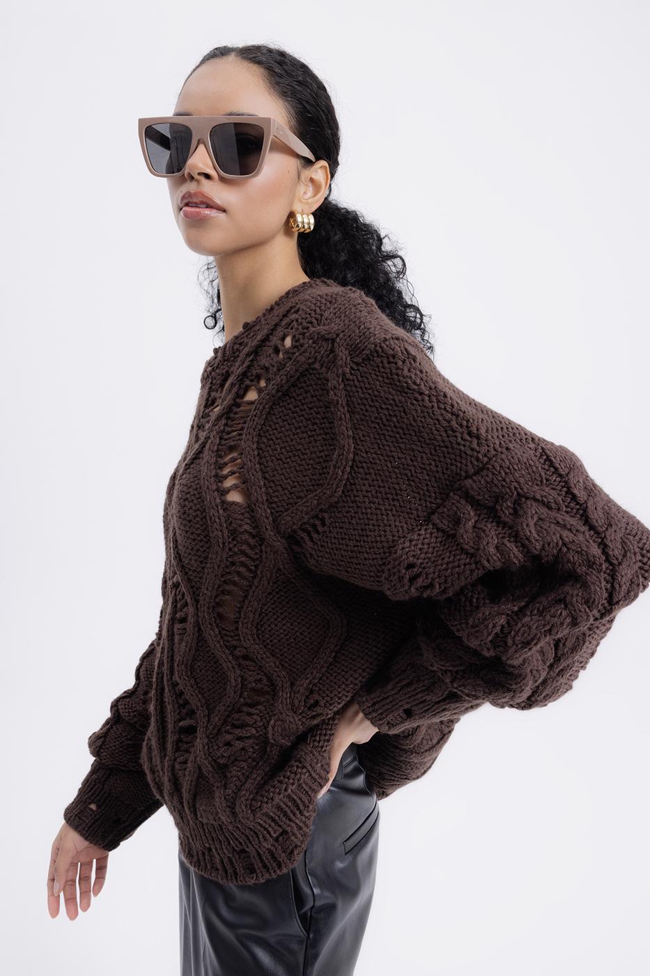 BSL Women Openwork Patterned Sweater - Terneuzen