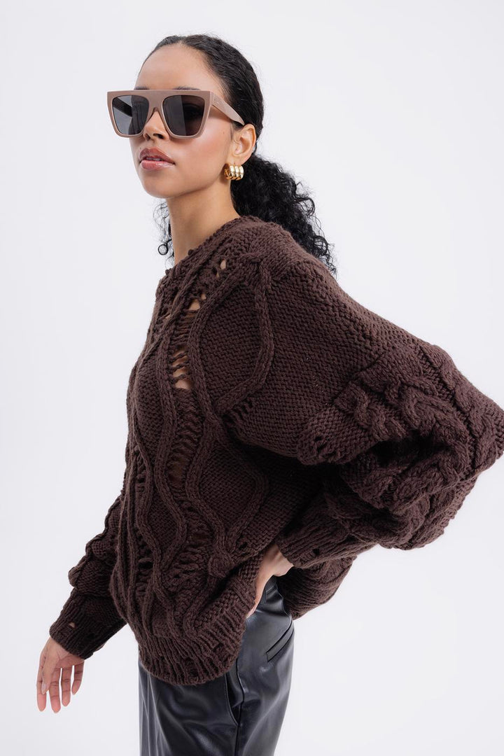 BSL Women Openwork Patterned Sweater - Terneuzen