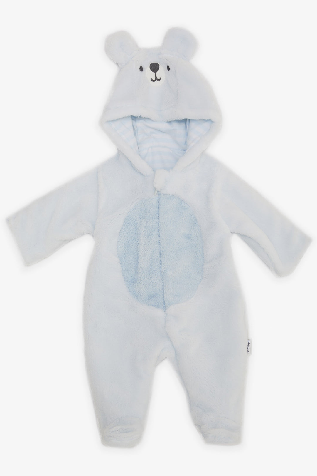بذلة BRE Albimini Baby Boy القطيفة تطريز خروف مع آذان متحركة 3-4 أشهر-6-9 أشهر، أزرق فاتح - Cantù