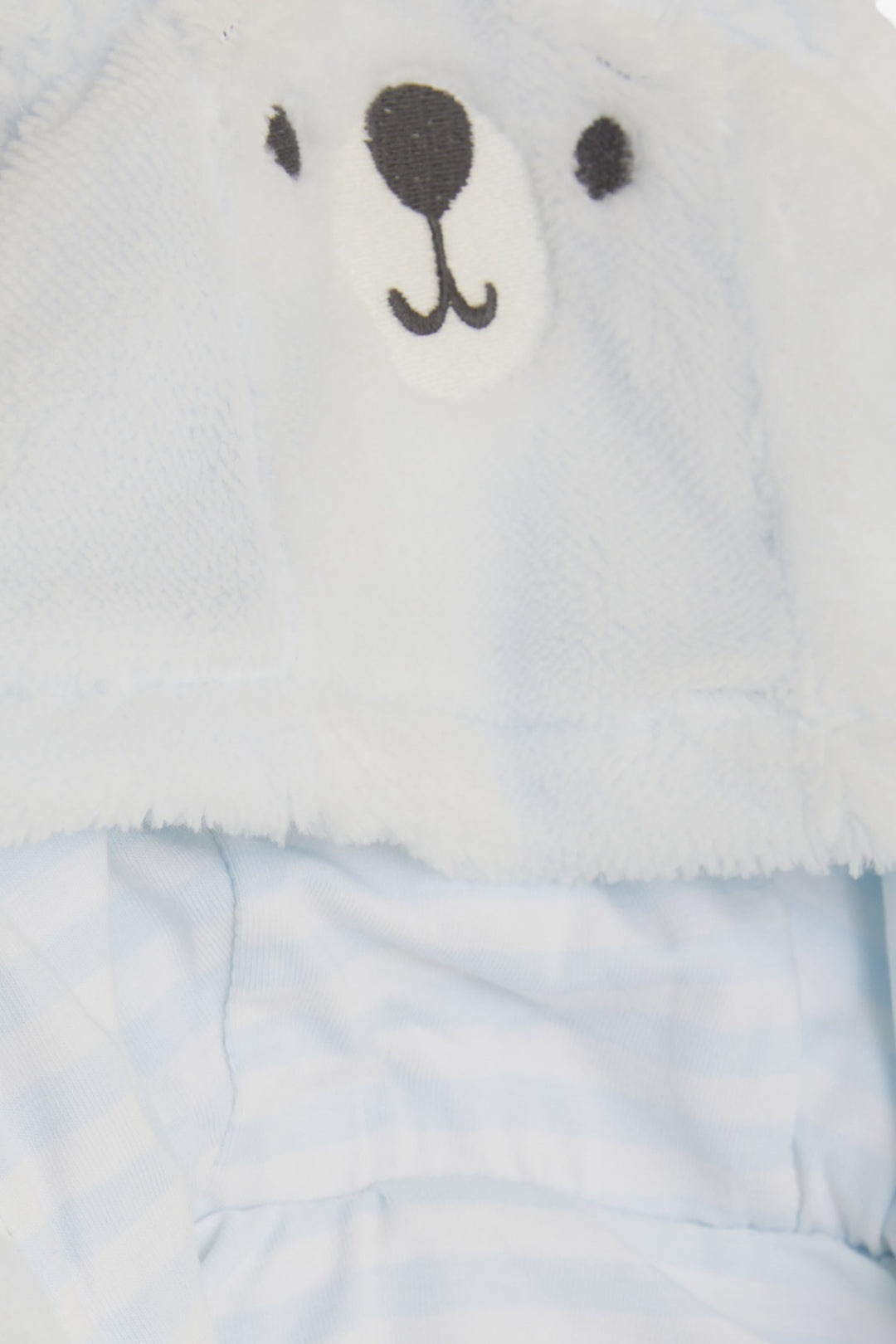 بذلة BRE Albimini Baby Boy القطيفة تطريز خروف مع آذان متحركة 3-4 أشهر-6-9 أشهر، أزرق فاتح - Cantù