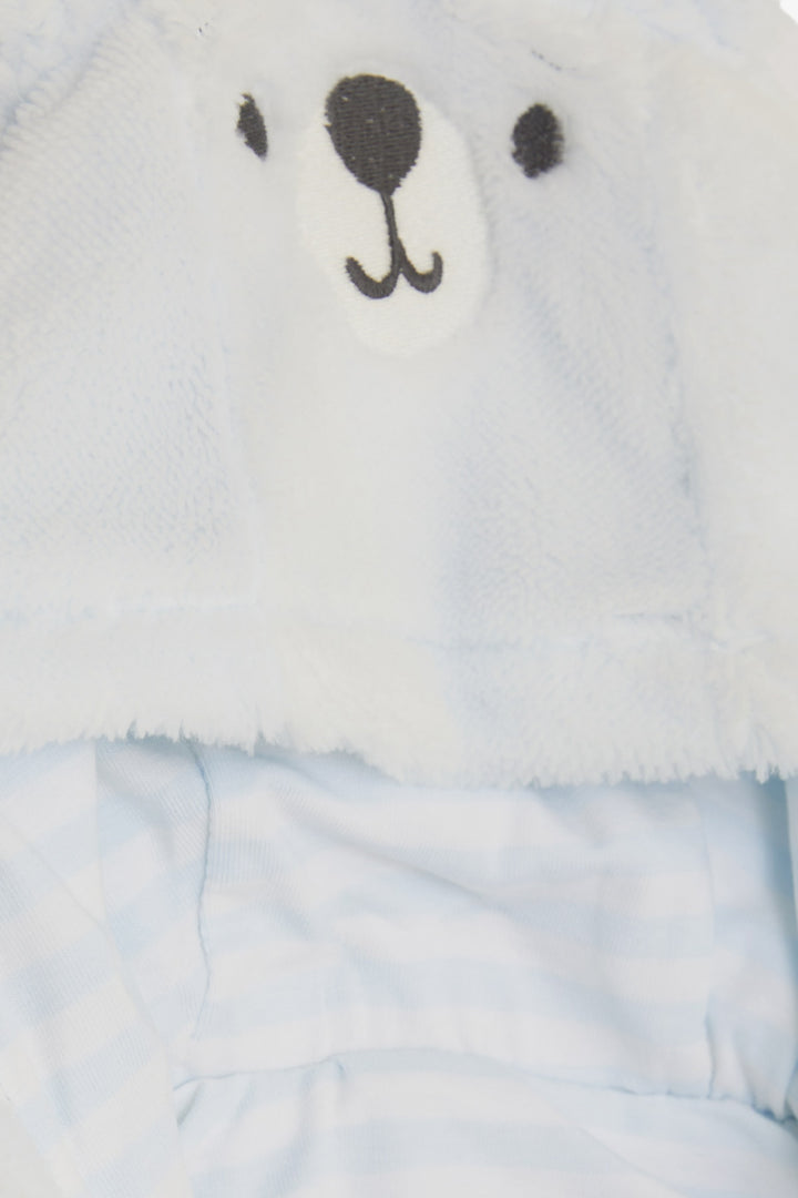 بذلة BRE Albimini Baby Boy القطيفة تطريز خروف مع آذان متحركة 3-4 أشهر-6-9 أشهر، أزرق فاتح - Cantù