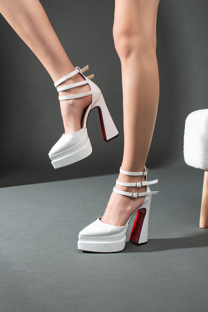 DSM Alena White Platform Heels Women's High Heels - Schwerin