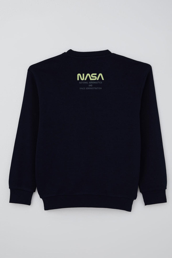 BRE Alg Erkek Çocuk Sweatshirt Uzay Mekiği Nakışlı 6-9 Yaş, Lacivert - Eastvale