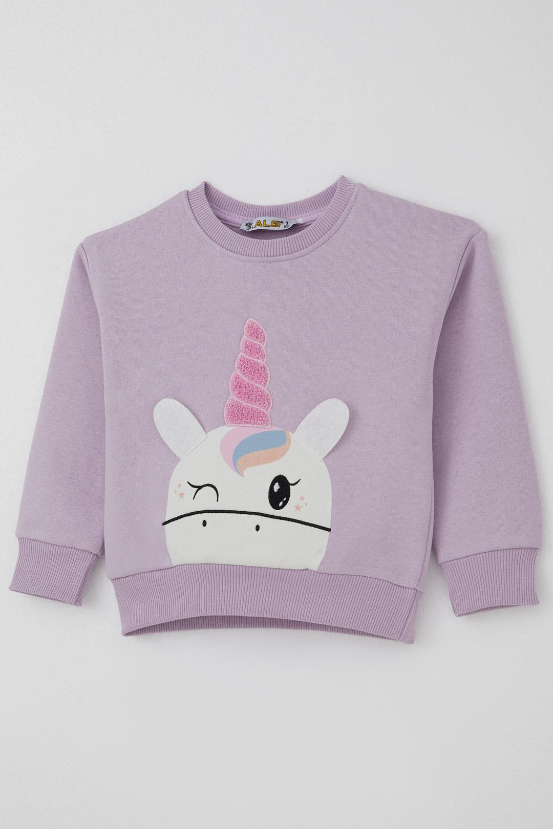 BRE Alg Kız Çocuk Eşofman Takımı Göz Kırpan Unicorn Nakış 2-5 Yaş, Lila - The Woodlands