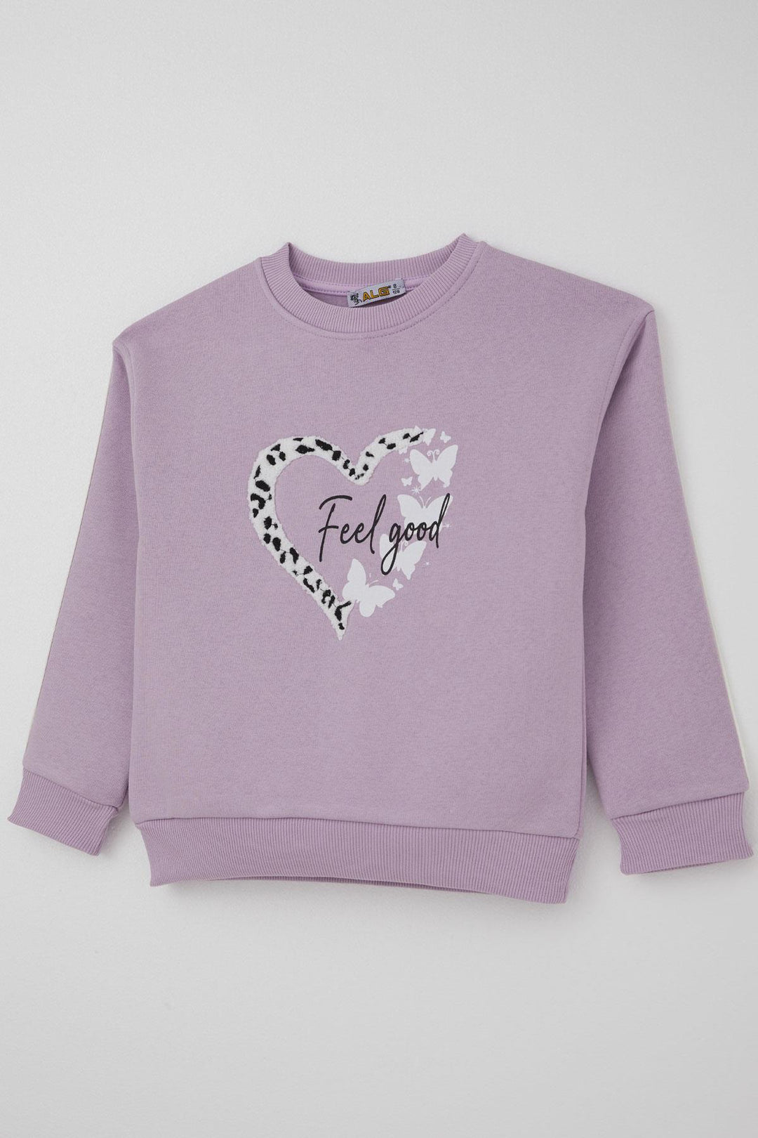 BRE Alg Girl Child Tracksuit Butterfly & Heart Printed 6-9 Years, Lilac - Rioverde