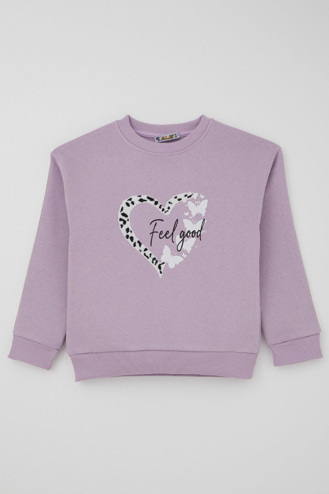 BRE Alg Girl Child Tracksuit Butterfly & Heart Printed 6-9 Years, Lilac - Rioverde