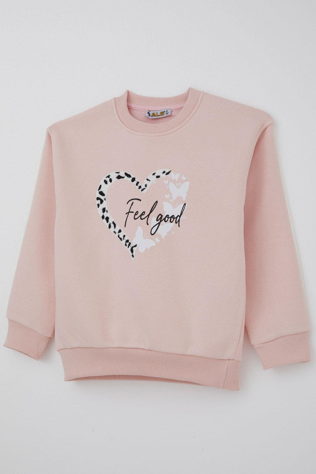 BRE Alg Girl Child Tracksuit Butterfly & Heart Printed 6-9 Years, Pink - Lancaster