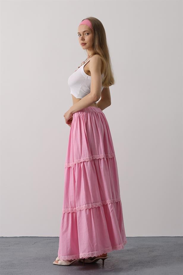 RYN Lace Detailed Skirt - Pink - Georgetown