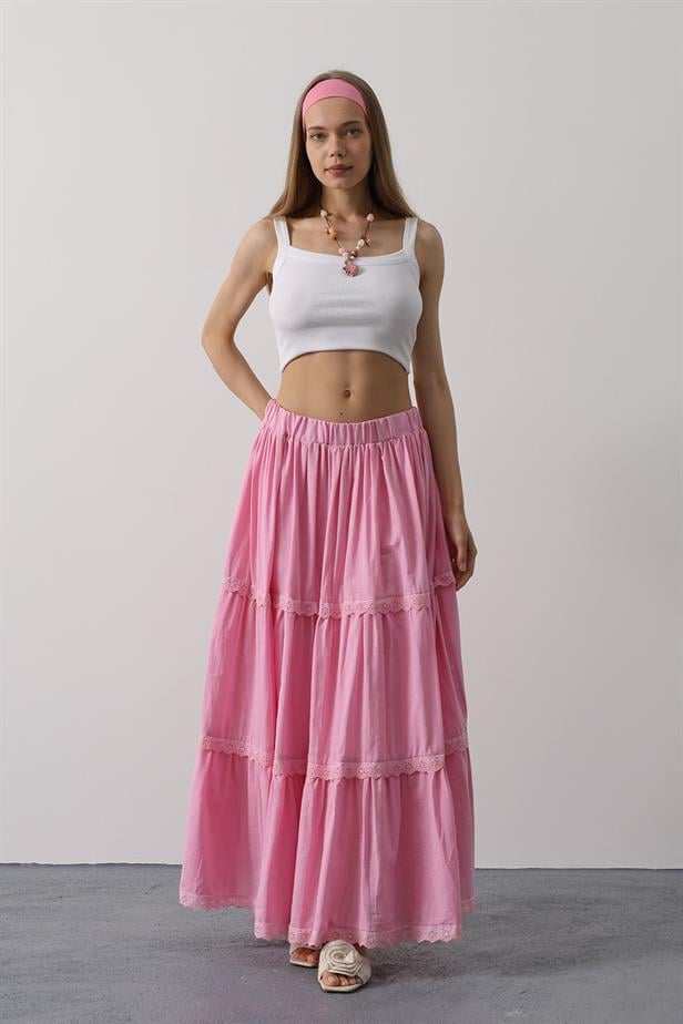 RYN Lace Detailed Skirt - Pink - Georgetown