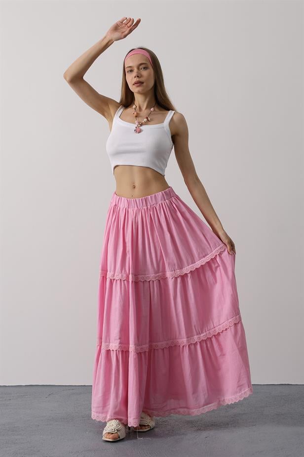 RYN Lace Detailed Skirt - Pink - Georgetown