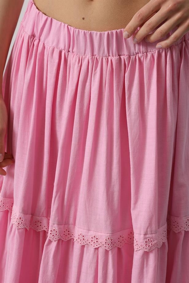 RYN Lace Detailed Skirt - Pink - Georgetown