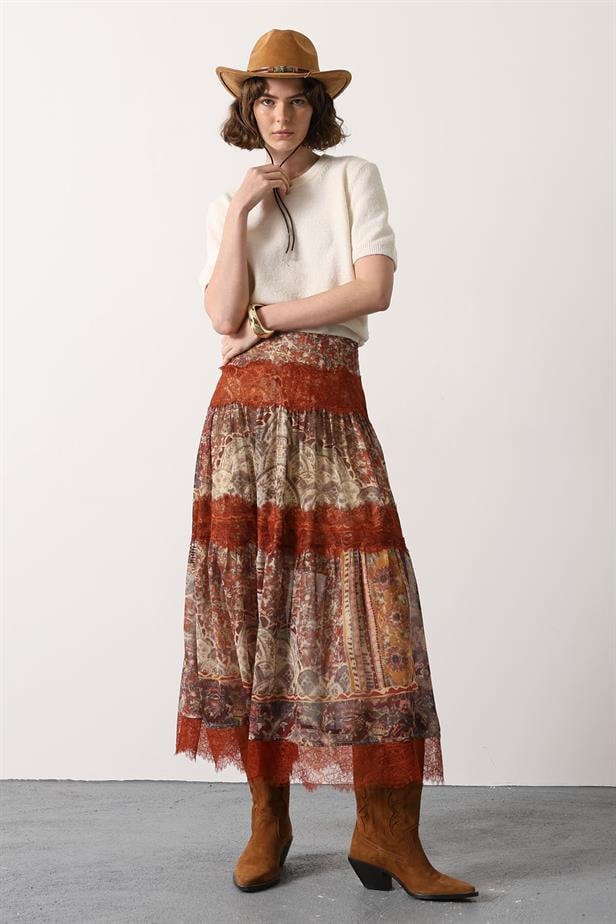 RYN DANTELLİ UZUN ETEK - Multi Color - Menifee