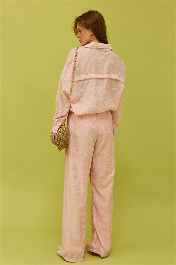 RYN DESENLİ PALAZZO PANTOLON - Pembe - Quebec City