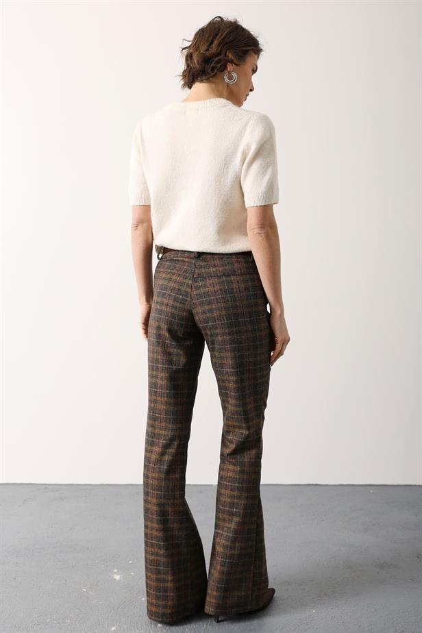 RYN ECO PATTERNED BELTED PANTS - Brown - Enerhodar