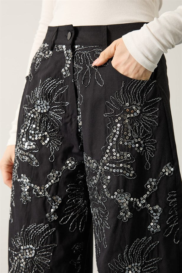 RYN İŞLEMELİ BALON PANTOLON - Siyah - Eindhoven