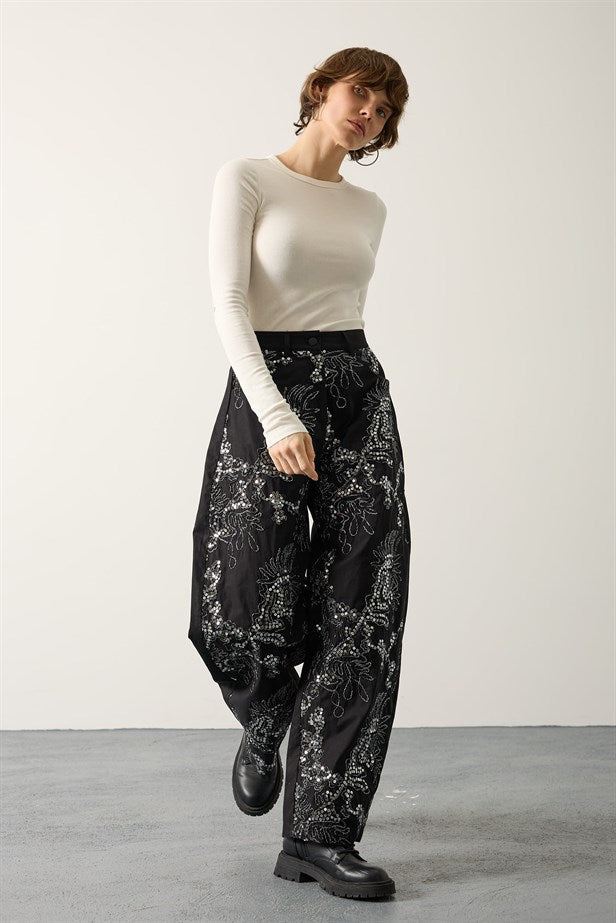 RYN İŞLEMELİ BALON PANTOLON - Siyah - Eindhoven