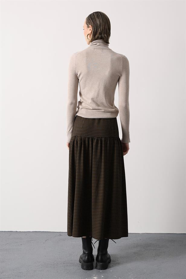 RYN CAROLINA BELTED LONG SKIRT - Black Striped - Coventry