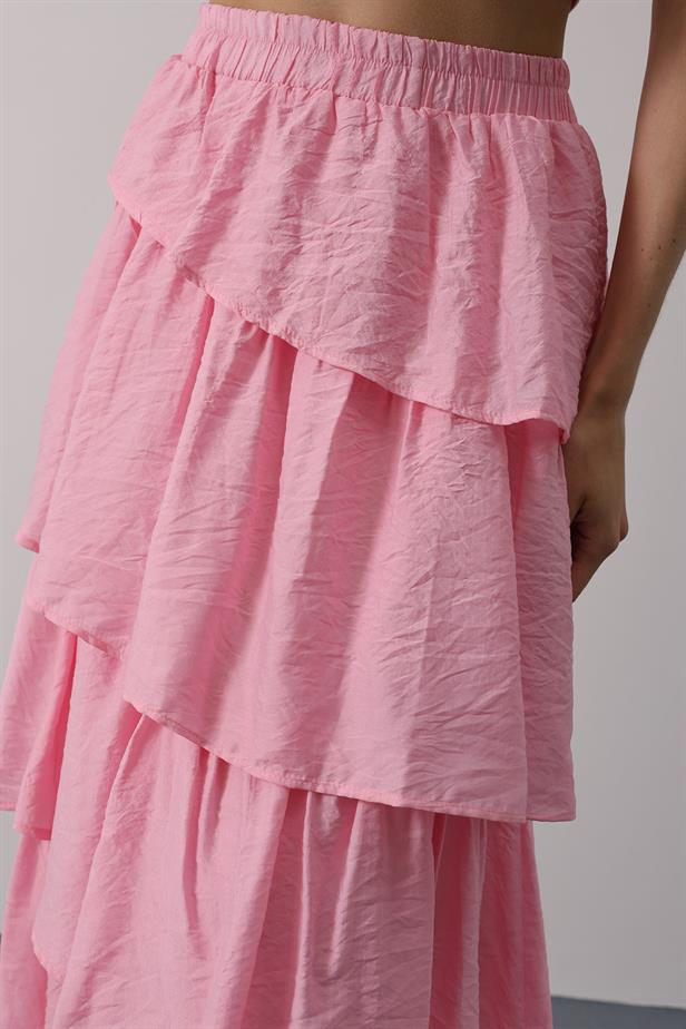 RYN Layered Cut Long Skirt - Pink - Alba Iulia