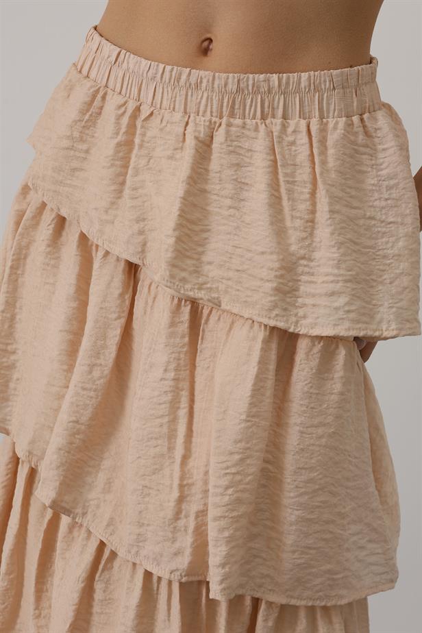 RYN Layered Cut Long Skirt - Stone - Potomac