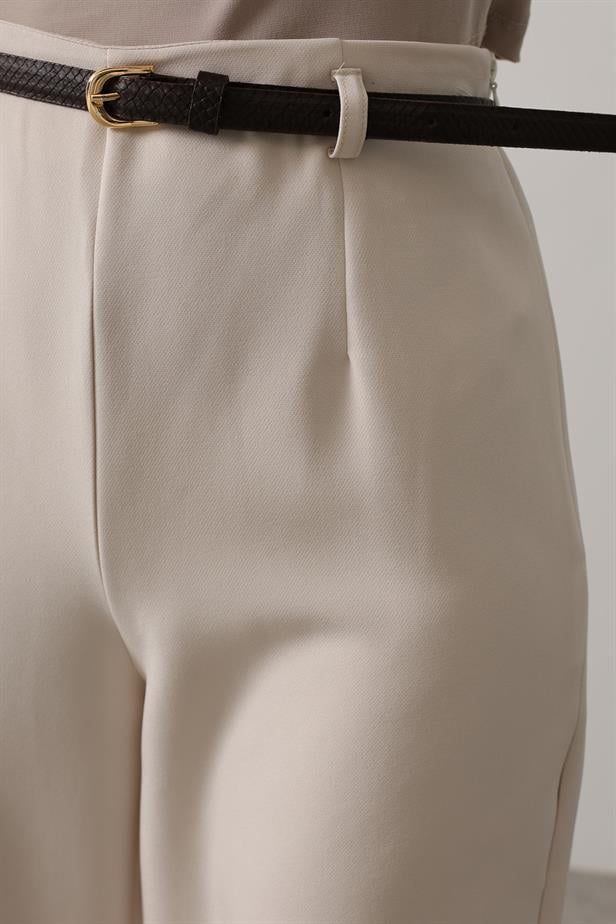 RYN Belted Pens Detailed Pants - Beige - Ciudad Valles