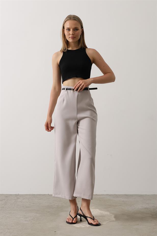 RYN Belted Pens Detailed Pants - Gray - Bacău