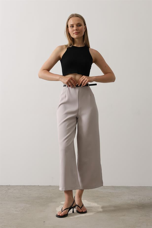 RYN Belted Pens Detailed Pants - Gray - Bacău