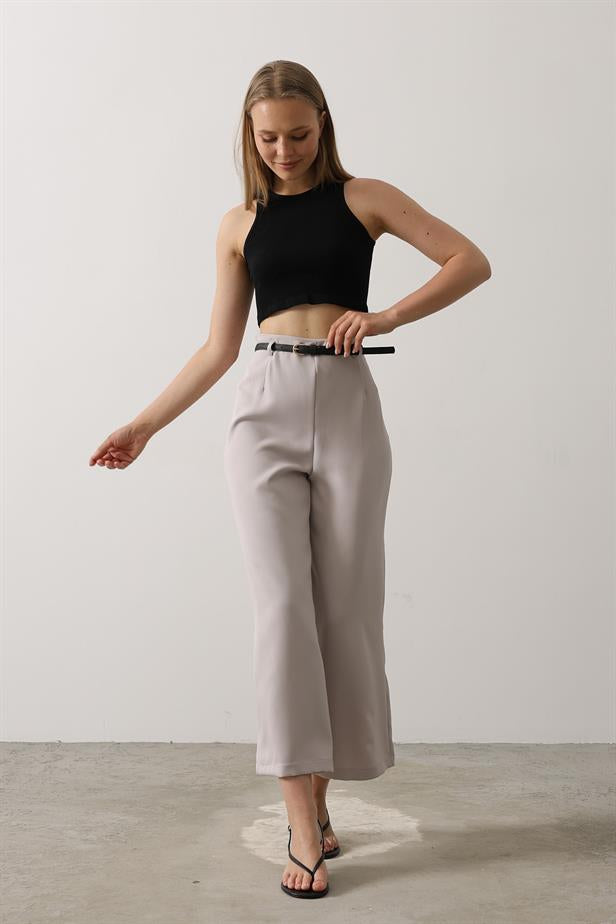 RYN Belted Pens Detailed Pants - Gray - Bacău