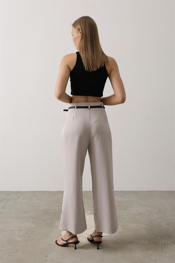 RYN Belted Pens Detailed Pants - Gray - Bacău