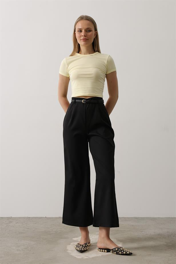 RYN Belted Pens Detailed Pants - Black - Emden