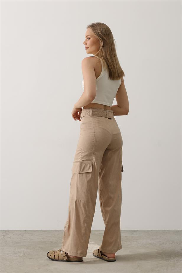 RYN Belted Cargo Pants - Stone - Boryspil