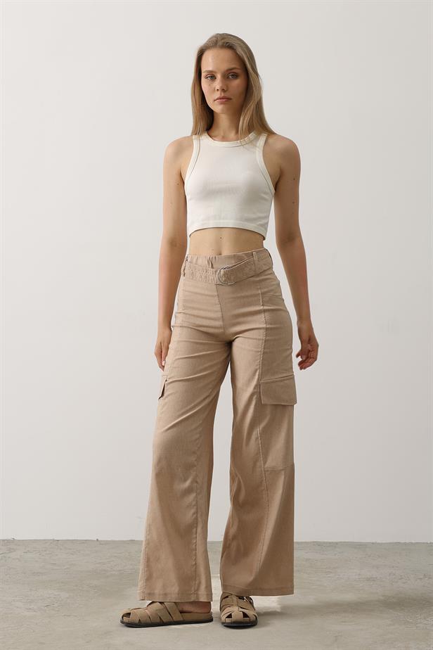 RYN Belted Cargo Pants - Stone - Boryspil