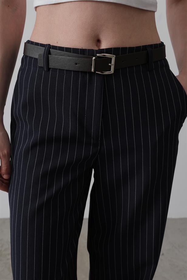RYN Belted Palazzo Pants - Navy-White - Toledo