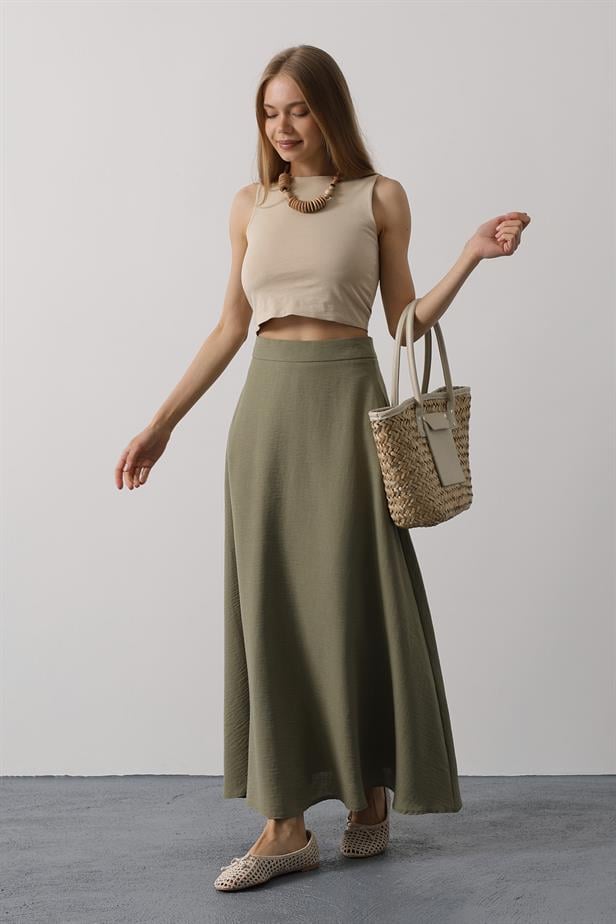RYN Linen Skirt - Khaki - Bountiful