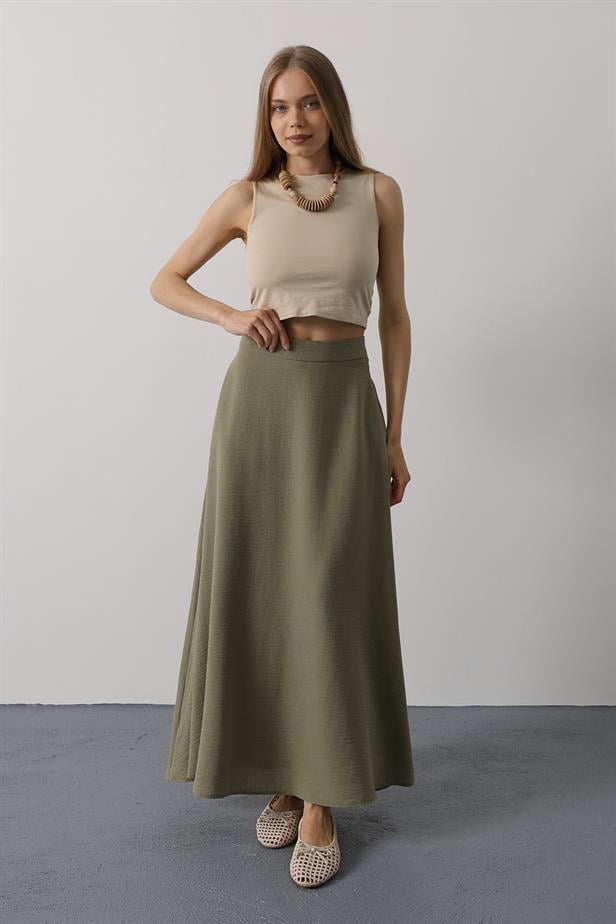 RYN Linen Skirt - Khaki - Bountiful