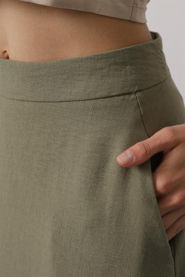 RYN Linen Skirt - Khaki - Bountiful
