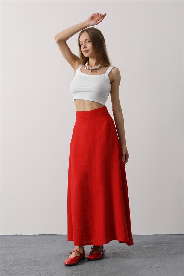 RYN Linen Skirt - Red - Lévis