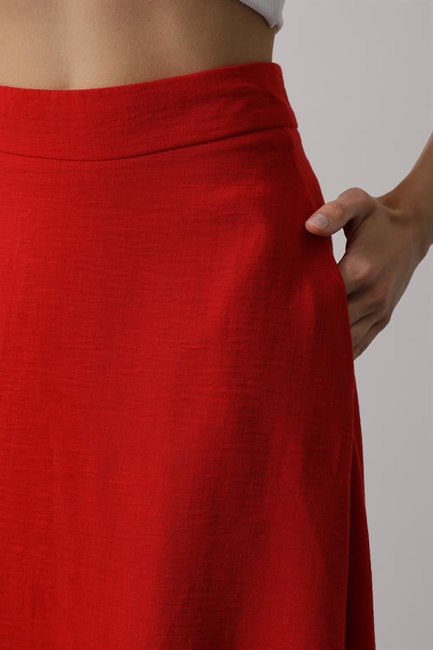 RYN Linen Skirt - Red - Lévis
